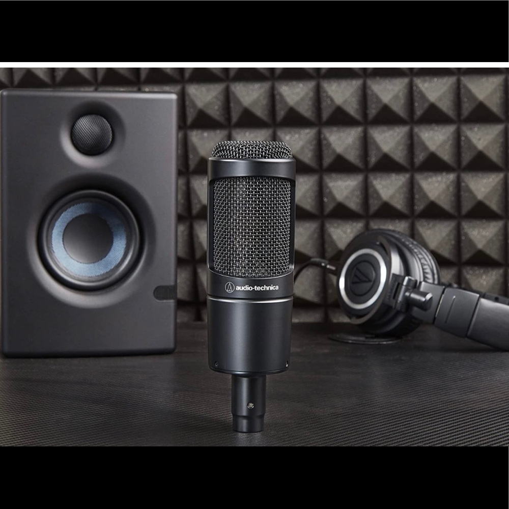 Audio-Technica AT2035 cardioid microphone + 48V phantom power